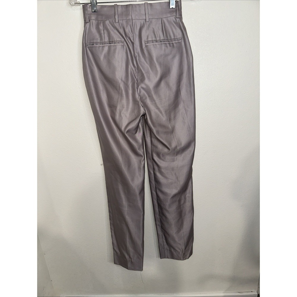 Yves  Saint  Laurent Taupe High- Waisted Dress Pants Straight Leg Trousers Sz 25 - Picture 8 of 16